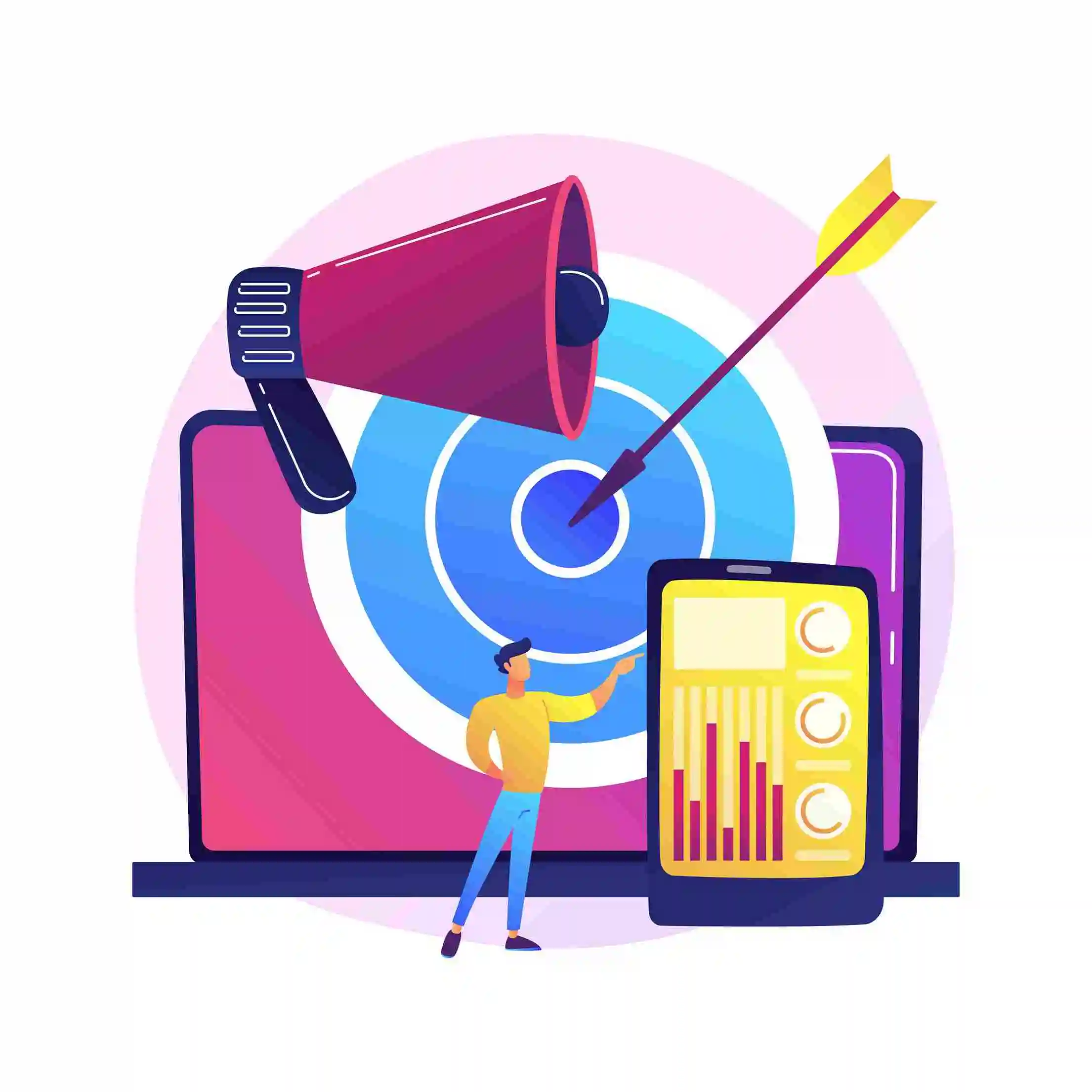 A modern dashboard displaying marketing campaign analytics and charts